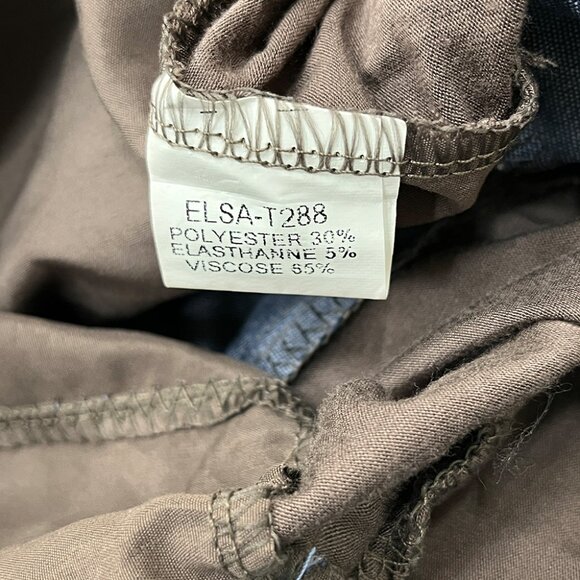 Contemporary Taupe & Blue Contrast Panel Tunic Dress - Picture 5 of 6